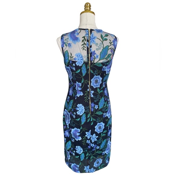 Calvin Klein Women's Floral-embroidered Mesh Illusion Sleeveless Sheath Dress 6 - Picture 7 of 10